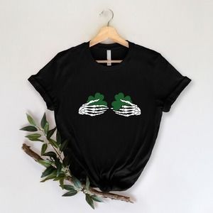 Lucky Skeleton Hand Shirt, Lucky Shirt, St Patrick's Day Shirt, Beer Tee